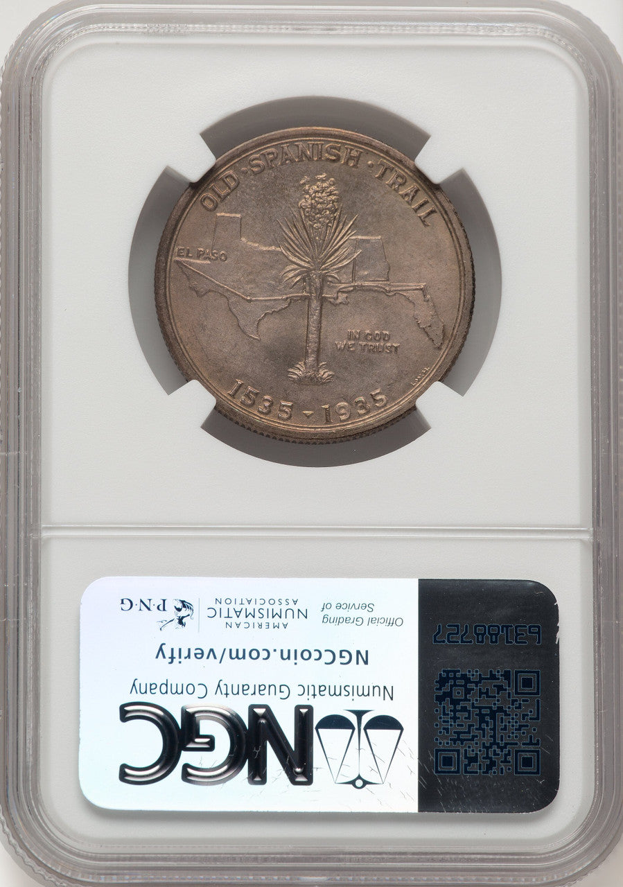 1935 50C Spanish Trail Brown Label Commemorative Silver NGC MS65