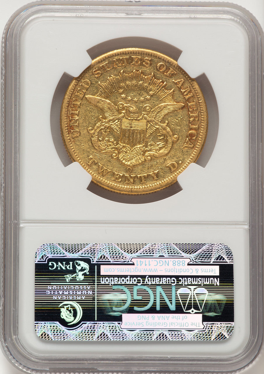 1852-O $20 Liberty Double Eagle NGC AU50
