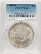 1897-O Blue Gradient Morgan Dollar PCGS MS62