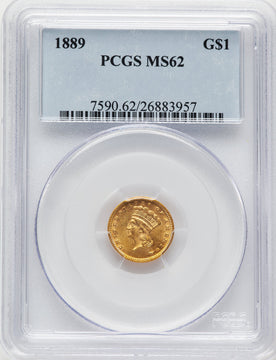 1889 G$1 Gold Dollar PCGS MS62
