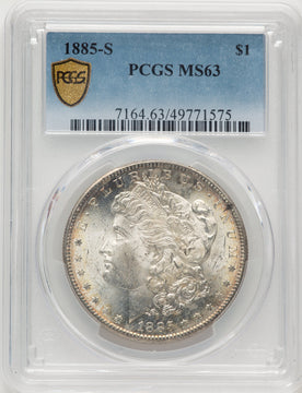 1885-S Blue Gradient Morgan Dollar PCGS MS63