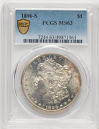 1896-S Blue Gradient Morgan Dollar PCGS MS63