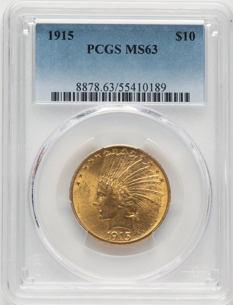 1915 $10 Indian Eagle PCGS MS63
