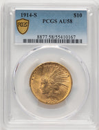 1914-S $10 Indian Eagle PCGS AU58