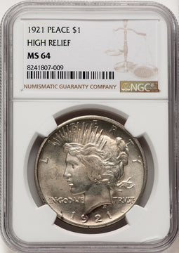 1921 Peace Dollar NGC MS64 (504886125)