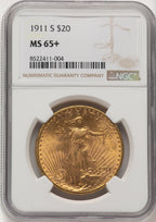 1911-S $20 Saint-Gaudens Double Eagle NGC MS65+ (774732007)