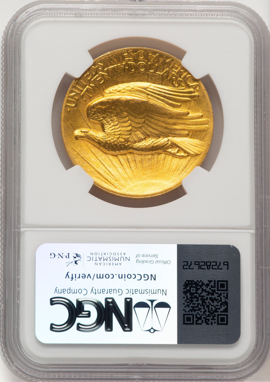 1907 $20 Wire Rim High Relief Double Eagle NGC MS63+ (775858043)