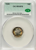 1928 10C FB Mercury Dime CACG MS68