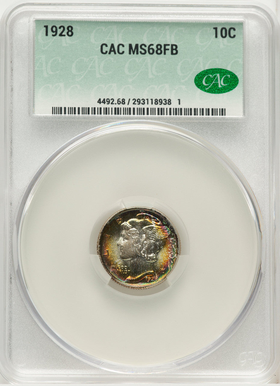 1928 10C FB Mercury Dime CACG MS68