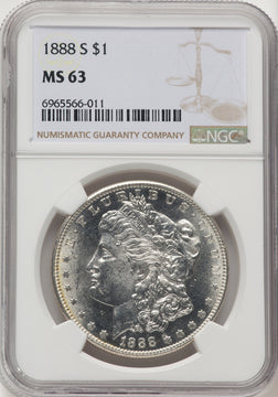 1888-S Brown Label Morgan Dollar NGC MS63
