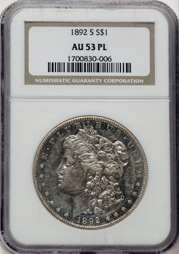 1892-S PL Morgan Dollar NGC AU53