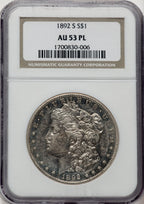 1892-S PL Morgan Dollar NGC AU53