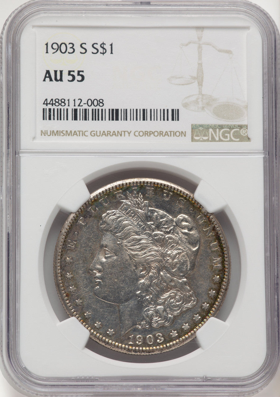 1903-S Brown Label Morgan Dollar NGC AU55