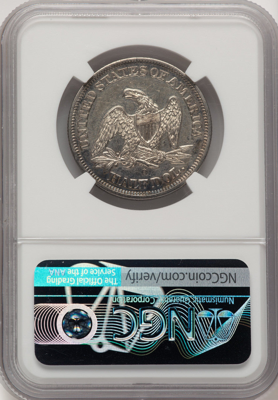 1851-O 50C Brown Label Seated Half Dollar NGC AU55