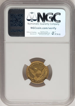 1839-O $2.50 Brown Label Classic Quarter Eagle NGC AU58