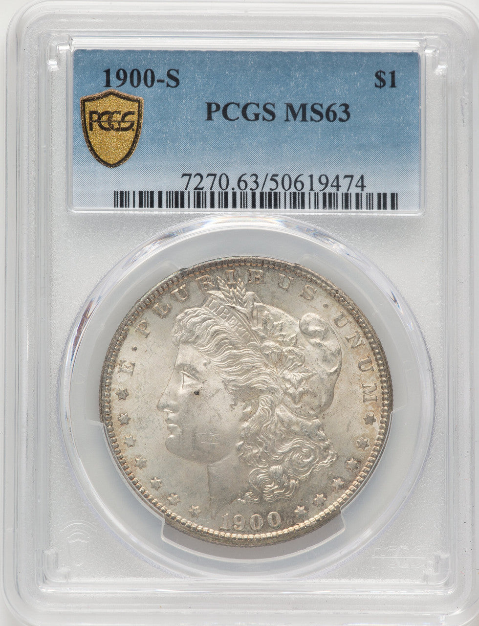 1900-S Blue Gradient Morgan Dollar PCGS MS63