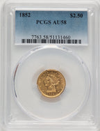 1852 $2.50 Liberty Quarter Eagle PCGS AU58