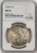 1928-S Peace Dollar NGC MS64 (774835010)