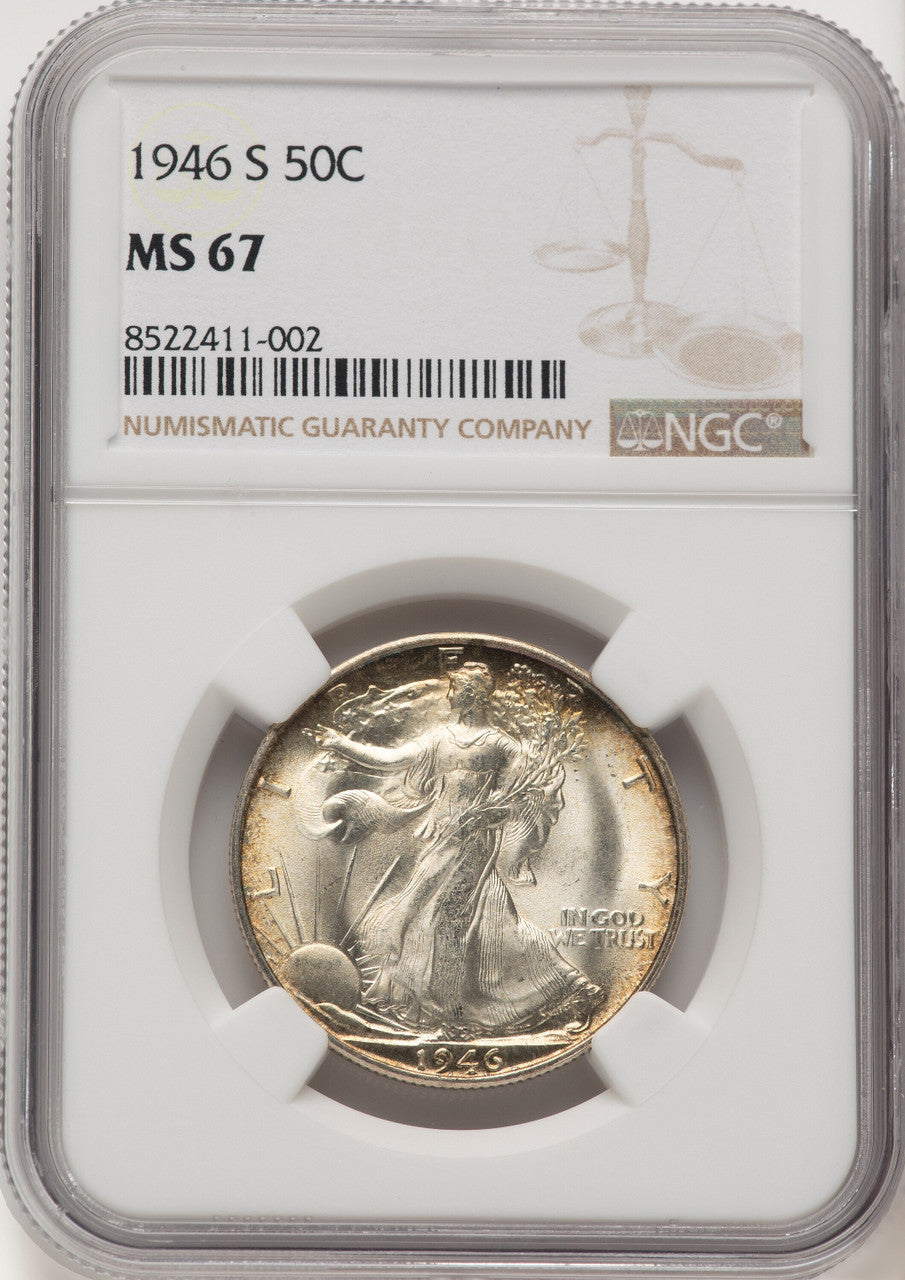 1946-S 50C Walking Liberty Half Dollar NGC MS67 (775178004)
