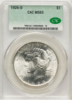 1926-D Peace Dollar CACG MS65
