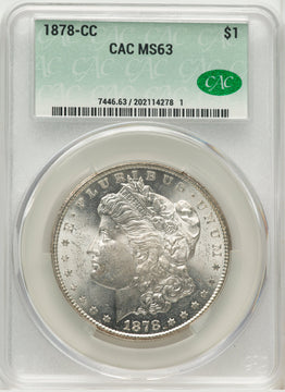 1878-CC Morgan Dollar CACG MS63