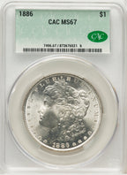 1886 Morgan Dollar CACG MS67
