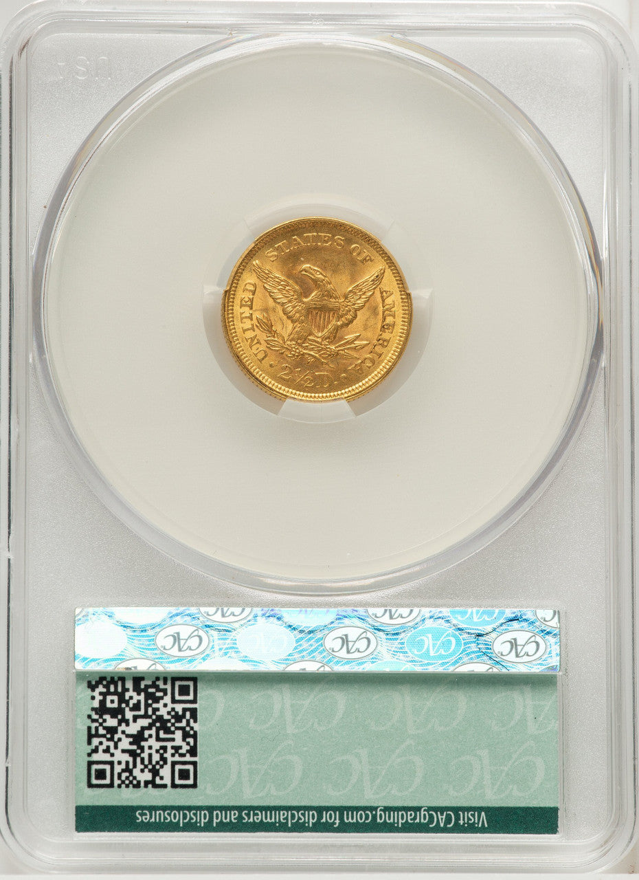 1853 $2.50 Liberty Quarter Eagle CACG MS63
