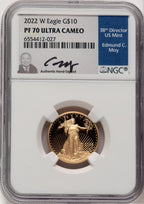 2022-W G$10 Quarter Ounce Gold Eagle NGC PF70 Ed Moy