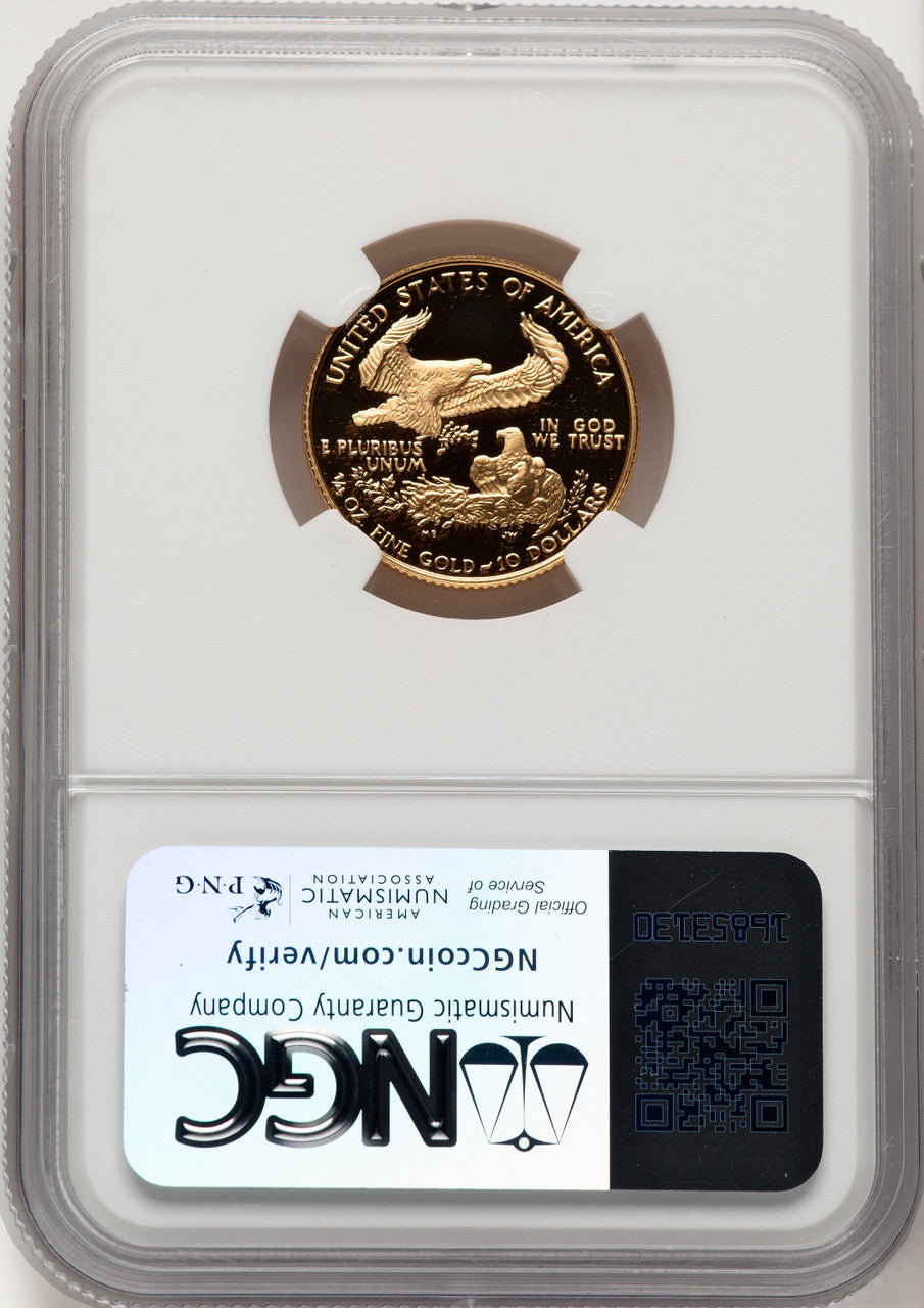 1992-P $10 Quarter-Ounce Gold Eagle Brown Label NGC PF70 (773775006)