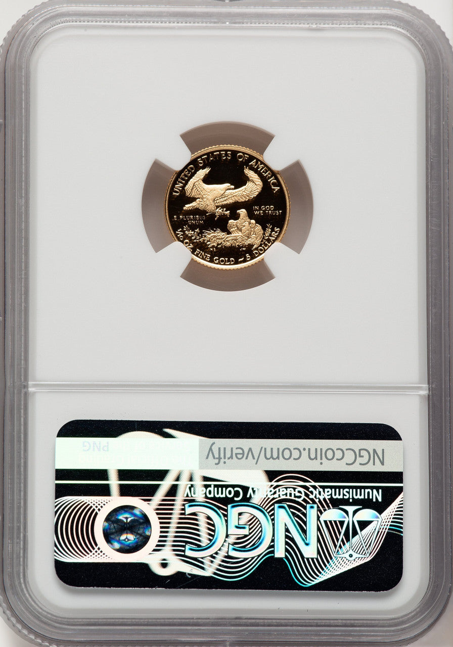 2021-W $5 Tenth Ounce Gold Eagle T-1 First Strike 2022 US Mint Releases Mike Castle NGC PF70