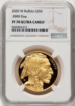 2020-W G$50 Gold Buffalo DCAM Brown Label NGC PF70 (520716010)