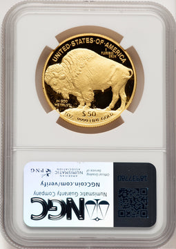 2010-W $50 One-Ounce Gold Buffalo .9999 Fine Gold Brown Label NGC PF70 (520684042)