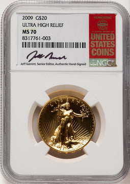 2009 G$20 Ultra High Relief Jeff Garrett Red Book NGC MS70