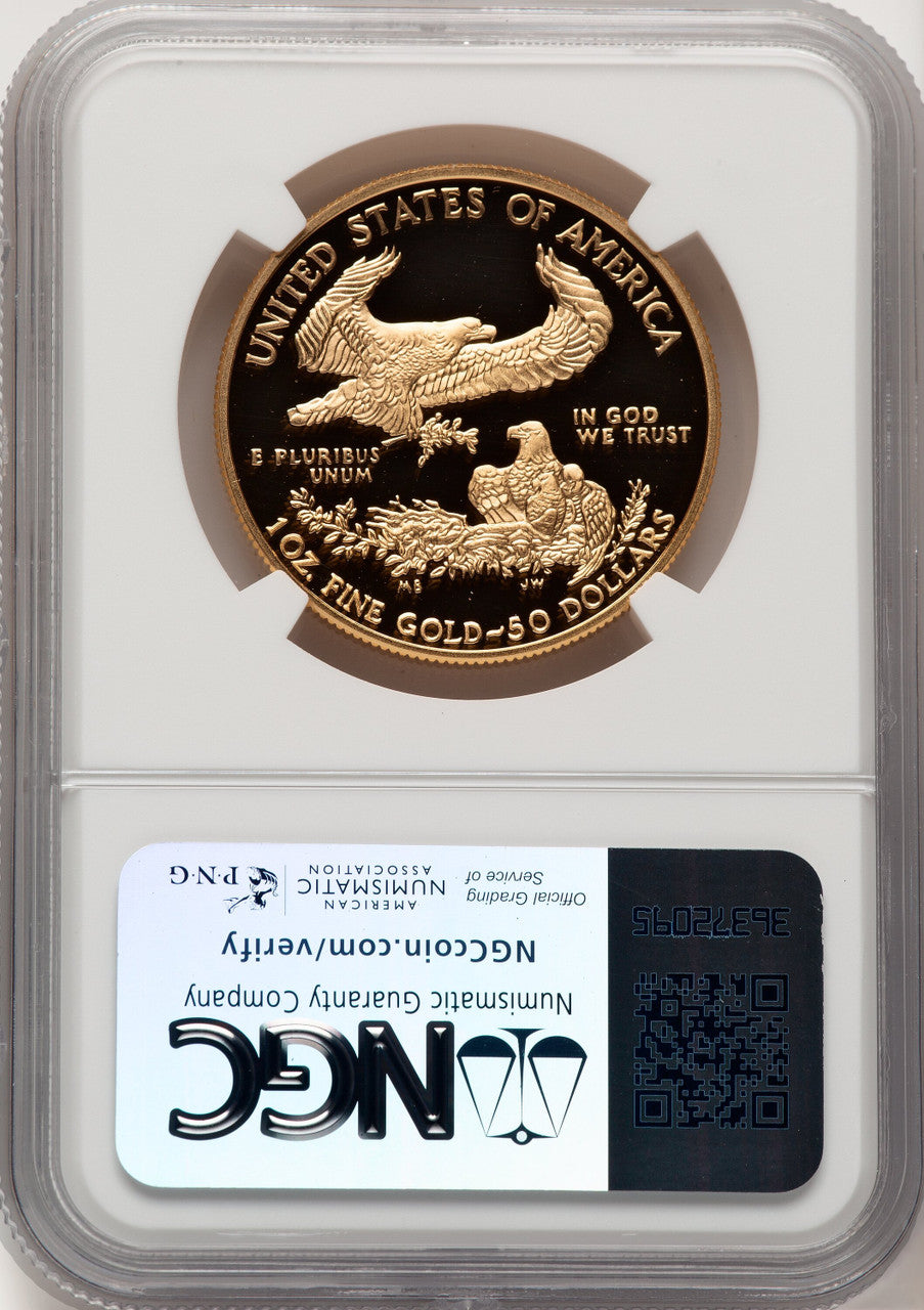 2019-W $50 One-Ounce Gold Eagle Brown Label NGC PF70 (774675008)