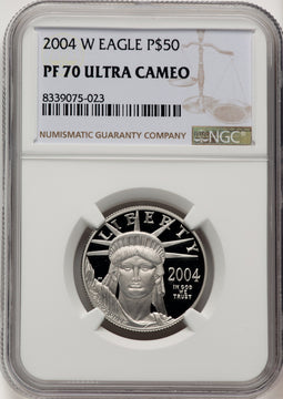 2004-W P$50 Half-Ounce Platinum Eagle Brown Label NGC PF70
