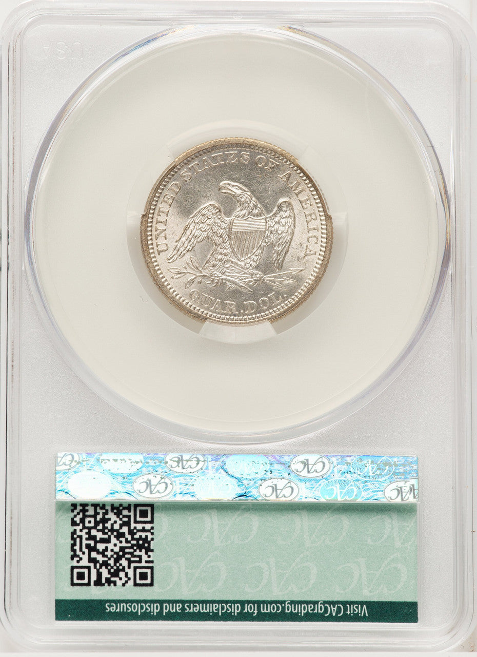 1864 25C Seated Quarter CACG MS64