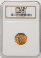 1914-D $2.50 Indian Quarter Eagle NGC MS67