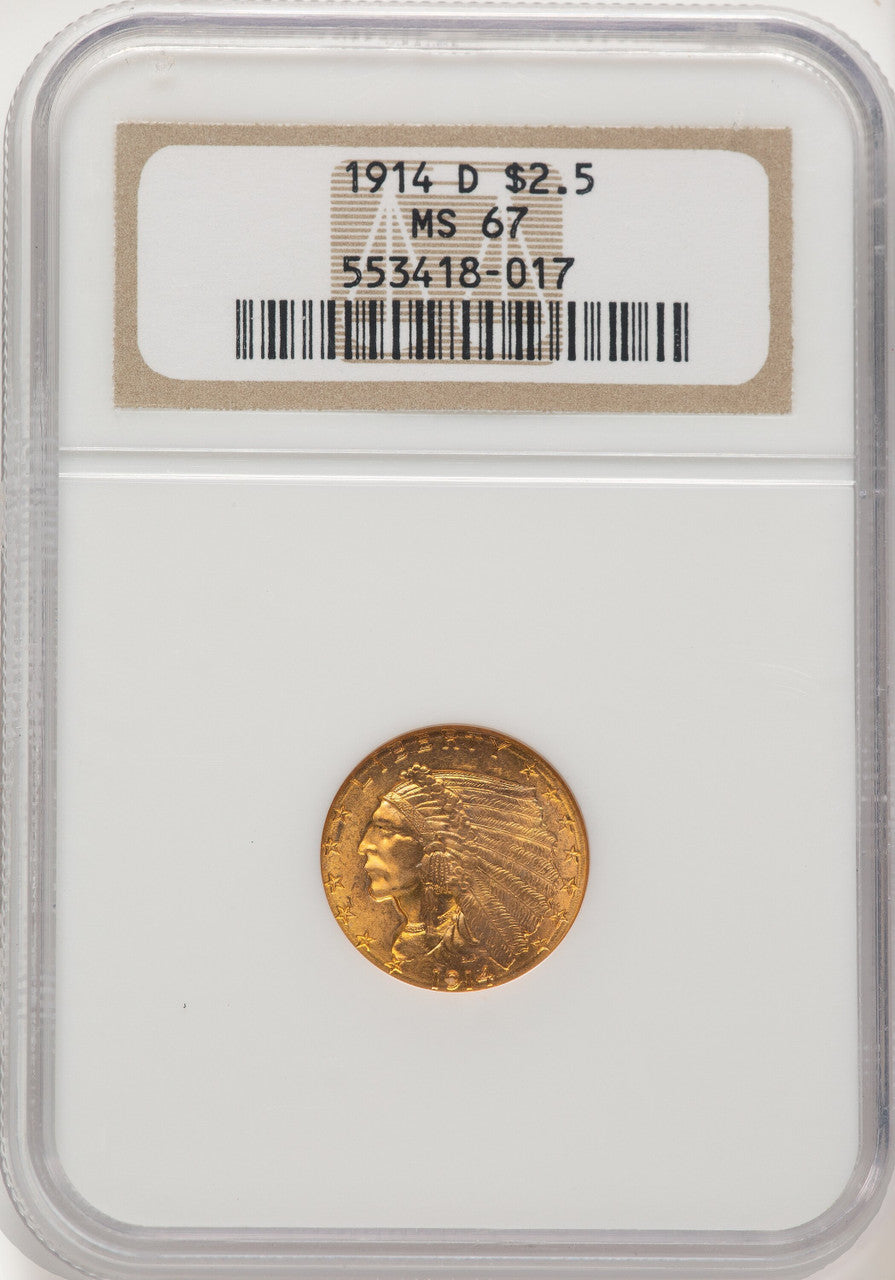 1914-D $2.50 Indian Quarter Eagle NGC MS67