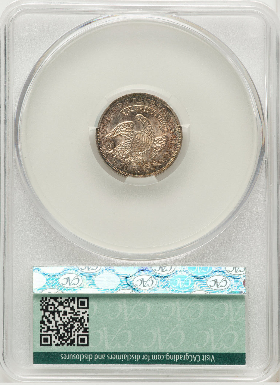 1837 10C Capped Bust Bust Dime CACG MS65