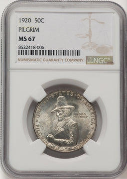 1920 50C Pilgrim Commemorative Silver NGC MS67 (775929014)