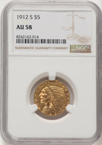 1912-S $5 Indian Half Eagle NGC AU58 (177209001)