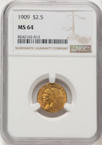 1909 $2.50 Indian Quarter Eagle NGC MS64 (773720030)