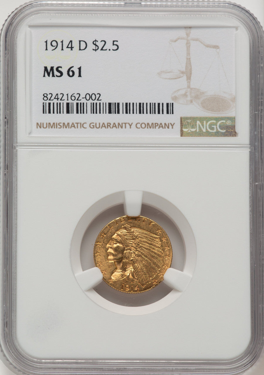 1914-D $2.50 Indian Quarter Eagle NGC MS61 (177233134)