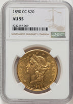 1890-CC $20 Liberty Double Eagle NGC AU55 (171457001)