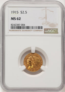 1915 $2.50 Indian Quarter Eagle NGC MS62 (774838019)