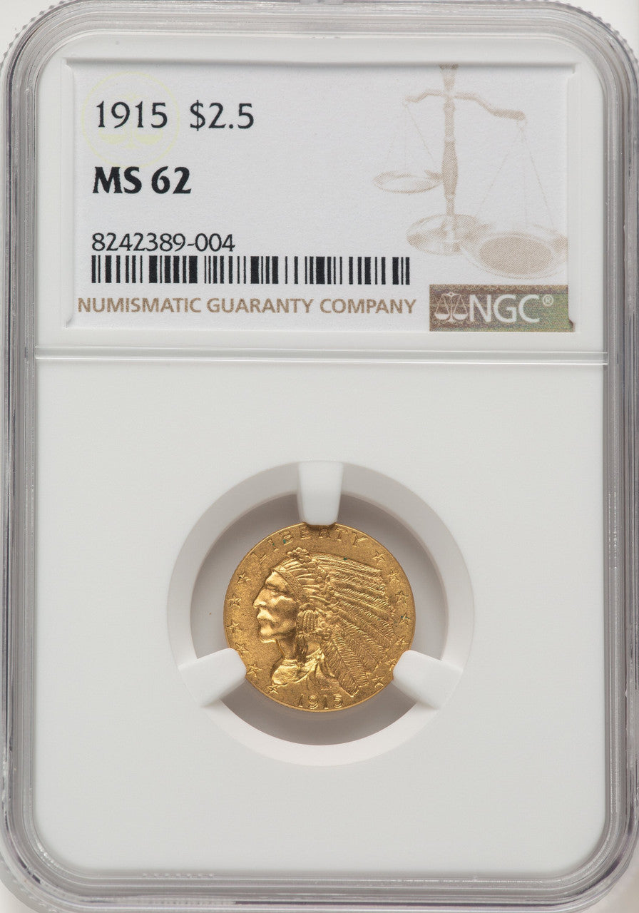1915 $2.50 Indian Quarter Eagle NGC MS62 (774838017)