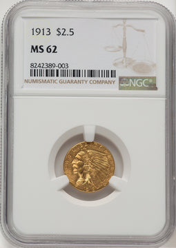 1913 $2.50 Indian Quarter Eagle NGC MS62 (774838013)