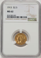 1913 $2.50 Indian Quarter Eagle NGC MS62 (774838013)