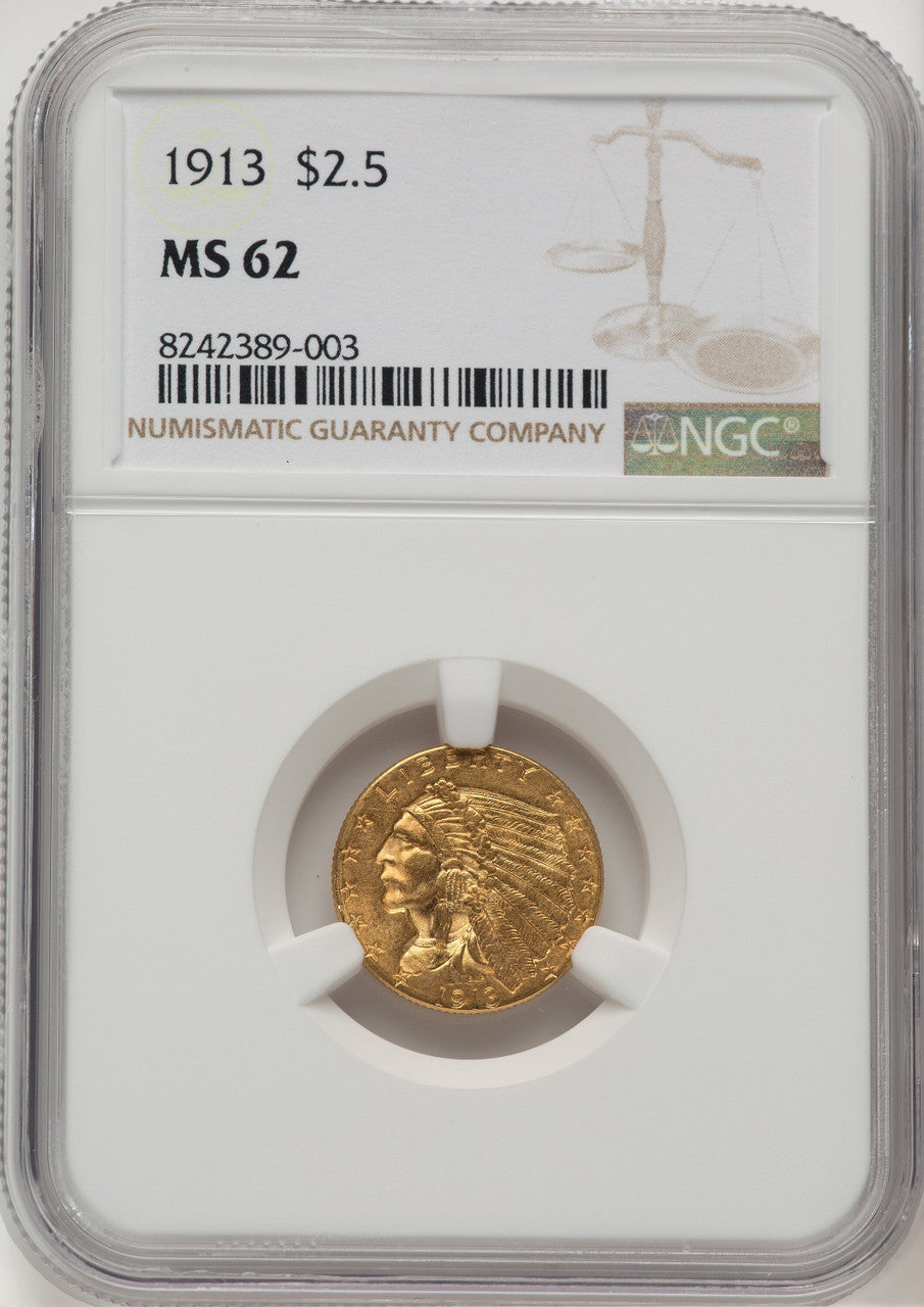 1913 $2.50 Indian Quarter Eagle NGC MS62 (774838013)