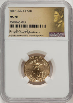 2017 $10 Quarter-Ounce Gold Eagle NGC MS70 (520403240)